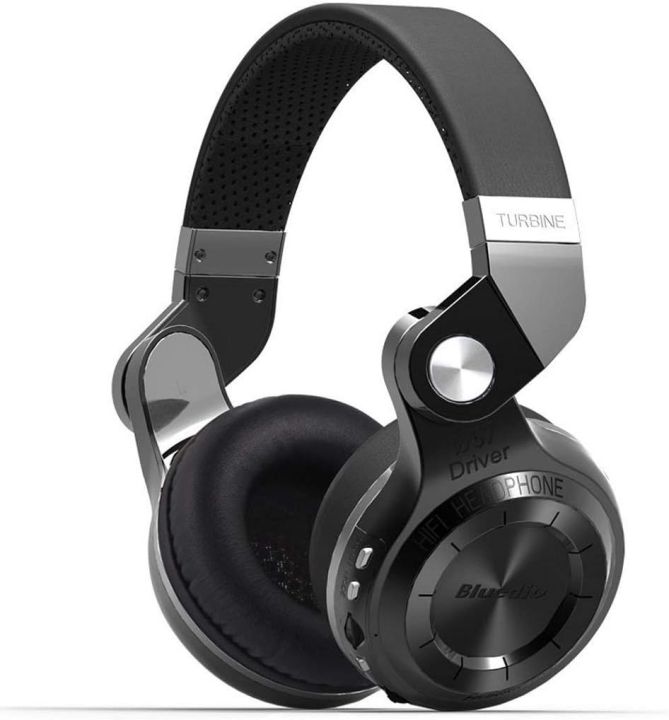 Bluedio T2 Plus Turbine Wireless Bluetooth Headphones with Mic/Micro SD Card Slot/FM Radio (Black)
