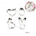 4pcs/set Stainless Steel Easter Cookie Cutter Biscuits Easter Egg Rabbit Cookie Stamps Bakeware Fondant Cutter Mold For Baking. 