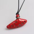 Ocarina Necklace New Ocarina alloy Alto C Flute Blue Enamel Necklace Pendant for Women Men Jewelry. 