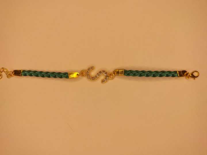 Classy%20Golden%20Zircon%20S%20Alphabet%20Green%20Lather%20Bracelet%20/%20Watch%20For%20Girls%20%5C%20Women%20-%20Image%206