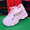 Pink Sneakers for Women – Comfortable and Stylish Outdoor Shoes with Soft Sole, Perfect for Everyday Use. 