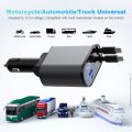 86W 4 IN 1 Retractable Car Charger USB Type C Fast Charger Digital Display Cigarette Lighter Adapter PD QC3.0 for IPhone/Samsung. 