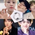 Kpop Seventeen Same Style Stainless Steel Jewelry Roman Numeral Titanium Steel Cutout Ring. 