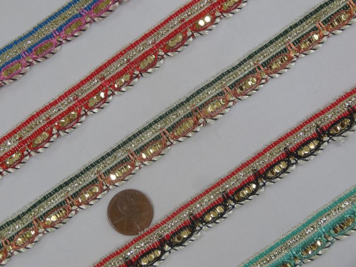 5 Yards/Gaz Lace 1.60 cm Churai / Wide Upholstery Edging  Clothes, Dresses, Kurti, Dupatta, Border Trim / Lace - BT64 - WF-BT