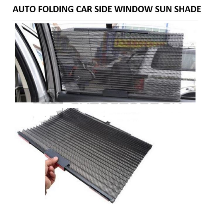 Universal Car Auto Folding Retractable Windshield Sun Shade 2 Pcs for Two Windows only Daraz.pk