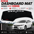 Honda Civic 2012-2015 Sun Protection Velvet Dashboard Mat | Anti-Glare Dash Cover | Custom Fit Interior Dashboard Carpet. 