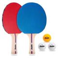 Ping Pong Paddles Quality Dynamic 86000 ping pong Tennis Rackets 2 Ping Pong Bats Long Handle Ping Pong Racket Set Training Accessories Racquet Bundle Kit with 3 Balls For Both Indoor and Outdoor. 
