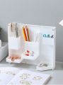 3 Steps Foldable Table Storage Box Organizer Stationery & Cosmetics Organizer Smart Folding Organizer Portable Desktop Organizer KS. 