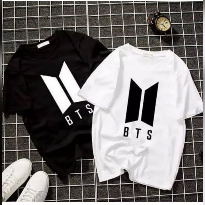 Bts Printed Basic Round Neck T-Shirt