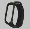 High Quality Mi Band 3 and Mi Band 4 Strap - Camouflage Green, Army Design, Dark Texture. 