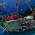 Large Aquarium Decoration Boat Plactic Aquarium Ship Air Split Shipwreck Fish Tank Decor C. 