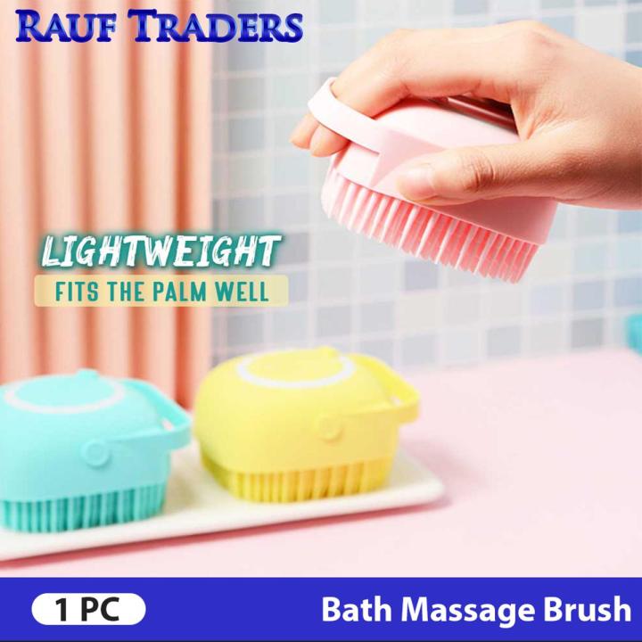 Soap Rauf 2 Rauf Traders 1 Pcs Silicone Bath Exfoliator Body Brush with Soap ...