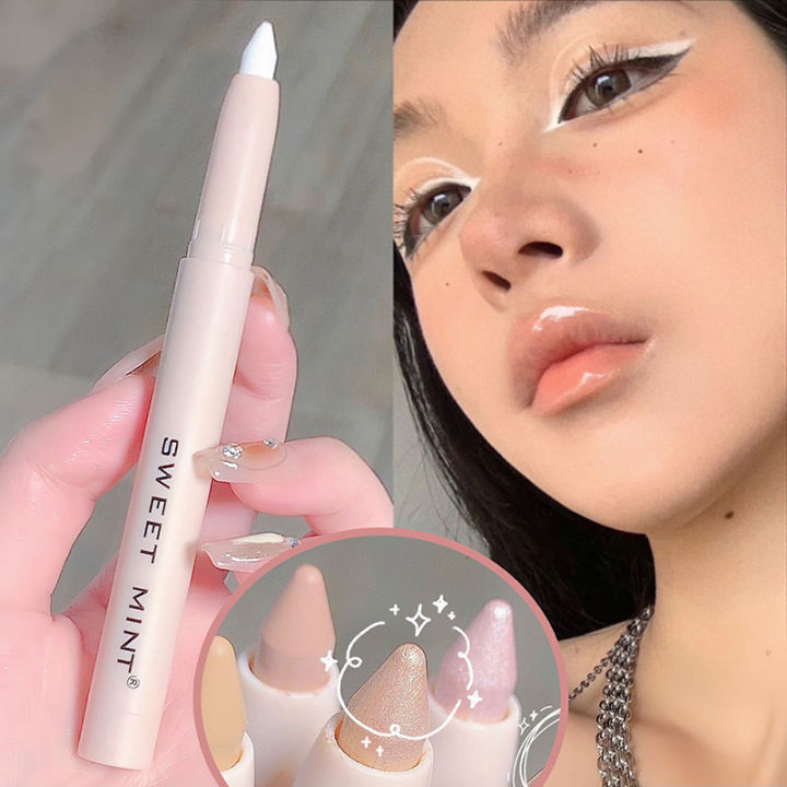 Shimmer White Eyeliner Pen Brighten Matte Waterproof Highlighter Glitter Low Saturation Aegyo-sal Eyeshadow Stick Korean Makeup