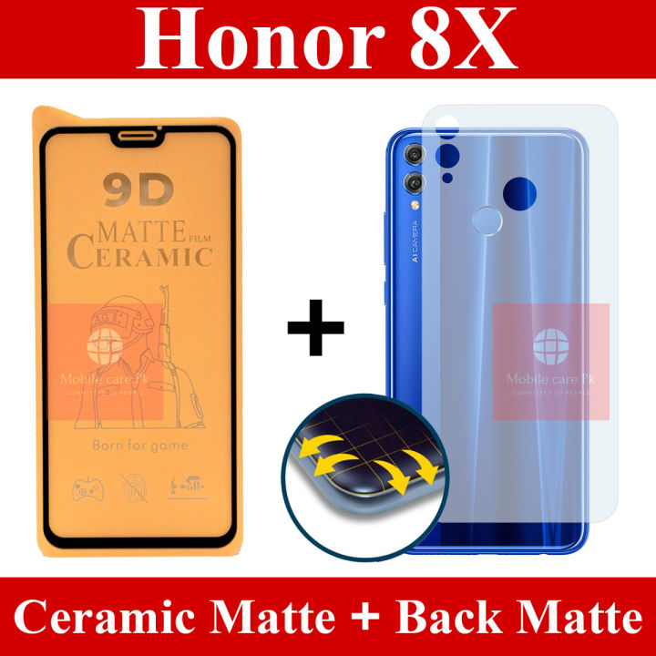 Honor 8X Matte Front Protector Glass 9D | 5D | 11D + Back Protector Carbon Sheet Honor 8X