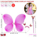 Butterfly Fairy Wing Cosplay Costume For Little Girls, Butterfly Wings Costume For Girl Child, Fairy Butterflies Wings with Magic Wand & For Costume Party, Birthday Celebrations & Theme Parties, Dress Up, Pretend, Angel Wings. 