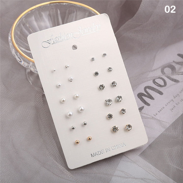 12Pairs/set%20Small%20Stud%20Earrings%20Set%20For%20Women%20Simple%20Geometric%20Rhinestone%20Earrings%20Fashion%20Party%20Jewelry%20Encounter%20-%20Image%206