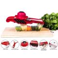 Vegetable Slicer Mandoline Cutter of Godmorn - 6 Interchangeable Blades with Peeler Storage Container Cutter for Potato,Tomato, Onion etc. 