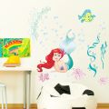 Disney The Little Mermaid Anime Figure Ariel PVC Wall Bathroom Sticker Room Decoration for Kids Room Living Room Birthday Gifts. 