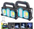 Genuine Portable Powerful Solar LED Flashlight With COB Work Lights USB Rechargeable Handheld 3 Lighting Modes Outdoor Solar Torch Light. 
