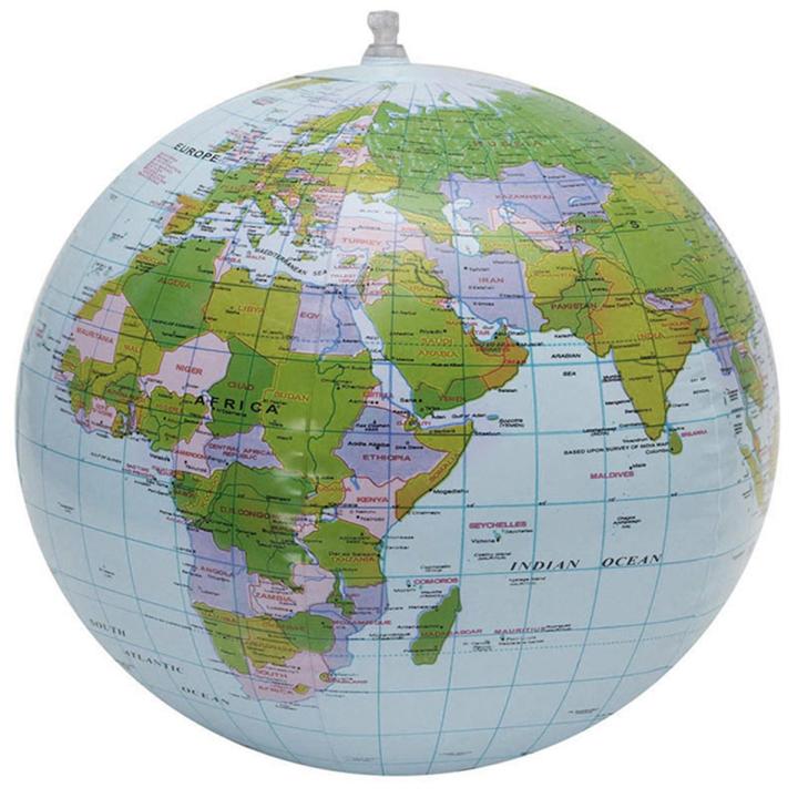 38cm Inflatable Globe World Earth Ocean Map Ball Geography Learning Beach Ball