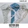Pack of 6 Classic Cotton Bras – Multicolor Design. 