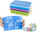 ZF Easy Push Pop out Square Silicon Ice Cubes Tray 15 Cubes WITH LID. 