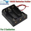 3 Cell 18650 Lithium ion Battery Case Holder Container With Wires. 