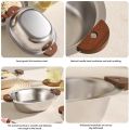 1Piece Korean Snack Bowls 304 Stainless Steel Bowl Handle, Durable Mixing Bowls, Fruit Salad, Soup, Rice, Noodles, Ramen, Korean Snack Bowls. 