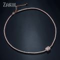 ZAKOL Brand Jewelry Fashion Rectangle Cubic Zirconia Chokers Necklace For Women Girl Party Anniversary Dinner Dress FSNP2140. 