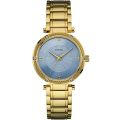 Guess Park Avenue Blue Dial Gold Stainless Steel Watch For Women W0695L2. 