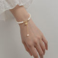 WANTME 925 Sterling Silver Elegant Natural Baroque Pearl Bell Chain Bracelet for Women Simple Wedding Party Jewelry Accessories. 