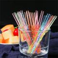 Elegant Plastic Flatware Home Dining Utensils Colorful Party Skewers Transparent Dessert Picks Disposable Plastic Fruit Forks. 