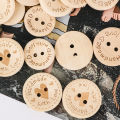 SF 50pcs 15mm/20mm/25mm Wooden Buttons Heart Printing Sewing Buttons Knitting Sweater Buttons Kids Clothes Decor Replacement Buttons Sewing Accessories. 