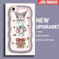 JIUMOO For OPPO F7 Case Cartoon My Melody And kuromi Lovely Cream Wave Border Shockproof Phone Cases Creative Transparent Casing. 