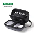 UGREEN Travel Case Gadget Bag Small Portable Electronics Accessories Organizer Travel Carry Hard Case Cable Tidy Storage Box Pouch with Double Layer Double Zipper Snap Hook Carrying Strap. 