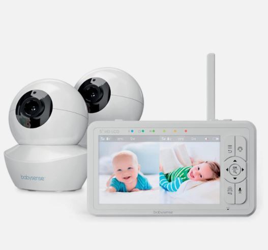 BabySense 5" HD Split-Screen Baby Monitor Video Baby Monitor with Camera HD S2