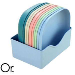 10 pieces Plastic Plates with Stand - Multi-function Dish - Square Wheat Straw Plates - Deep Dinner Dishes - Camping Dinnerware for Serving pasta fruit