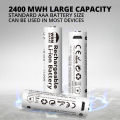 WBM Smart Rechargeable Cell, 2Pcs AA Cell Battery Built-in USB Port No Need of Any Charger – 2400mah.. 