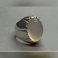 Natural Mens White MoonStone (Durr_e_Najaf) Original Ring Sterling Silver 925. 