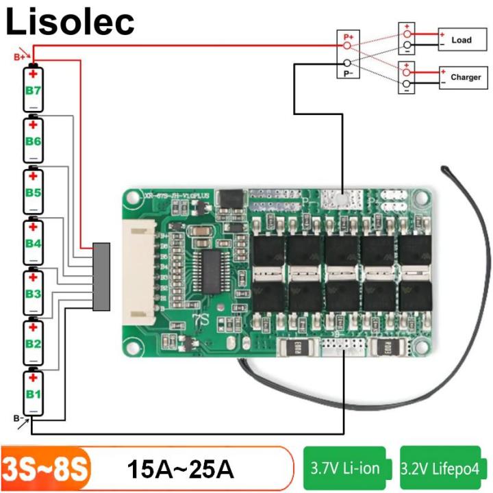 With Balance NTC 3S 4S 5S 6S 7S 8S BMS 12V 18V 21V 24V Protection Board Li-ion 18650 Lifepo4 32650 Lithium Battery Charge Plates