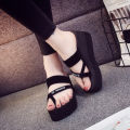 【FOOT SOFA】 Fashion Women Slippers Summer Outdoor Light Weight Cool Shoes Ladies Flat Flip-flop Black Non-slip Basic Home Sandals. 
