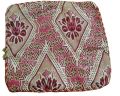 pack of two cushion covers, one red/ maroon and golden in colour, two piece unfilled cushion covers, without filling. 