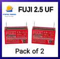 2Pcs FUJI Capacitor 2.5 uF For Ceiling Fans and Motors High Quality. 