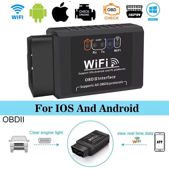 WIFI OBD2  ELM327 V1.5 Scanner IOS Android Auto OBDII Code Reader Diagnostic Tool