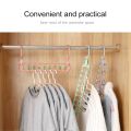Multiple Clothes Hanger Space Saving Wardrobe Organizer with 9 Holes for Shirts and Pants. 