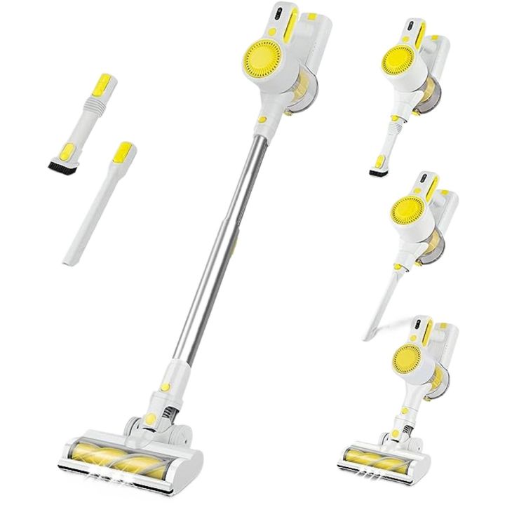 Uk Lot Imported Zanussi Cordless Stick Vacuum Cleaner Cordless Stick Vacuum Cleaner With 130w Powerful Brushless Motor Led Brush Powerful Suction3 in 1 Light Weight Handheld Detachable Battery 30 Mins Run Time