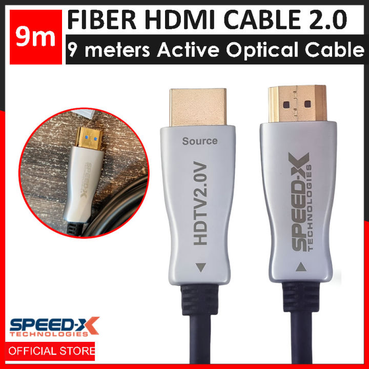 SpeedX HDMI Cable 4k - 9 meters Fiber HDMI Cable 2.0 AOC (Acive Opical Cable)
