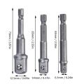 3 PCS 1/4", 3/8", 1/2" Drive, Socket Adapter for Drill, 3/8 to 1/2 Socket Adapter, 3/8 to 1/4 Socket Adapter, Adaptation to High Torque Impact Wrenches. 