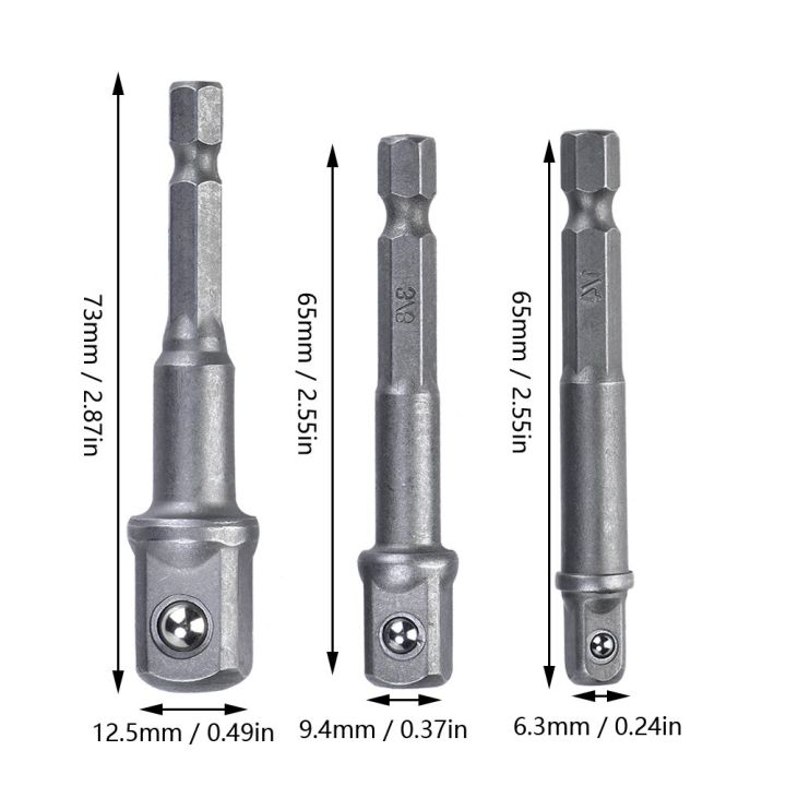 3%20PCS%201/4",%203/8",%201/2"%20Drive,%20Socket%20Adapter%20for%20Drill,%203/8%20to%201/2%20Socket%20Adapter,%203/8%20to%201/4%20Socket%20Adapter,%20Adaptation%20to%20High%20Torque%20Impact%20Wrenches%20-%20Image%203