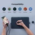 HUION HS611 Graphics Drawing Tablet Android Supported Pen Tablet Tilt Function Battery-Free Stylus 8192 Pen Pressure with 8 Multimedia Keys 10 Express Keys and Touch Strip. 